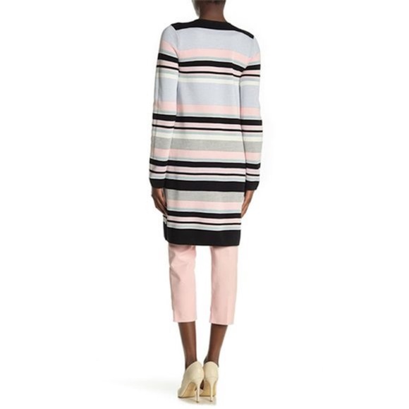 Calvin Klein Women Multicolor Stripe Long Sleeves Open Front Colorblock … - Picture 2 of 9